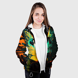 Куртка с капюшоном женская Краски любви, цвет: 3D-белый — фото 2