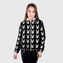Куртка с капюшоном женская Bunny pattern black, цвет: 3D-белый — фото 2
