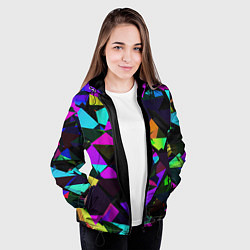 Куртка с капюшоном женская Shapes triangle geometry, цвет: 3D-черный — фото 2