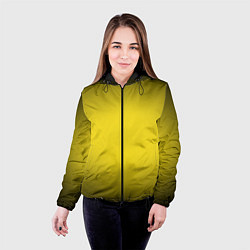Куртка с капюшоном женская Желтый градиент, цвет: 3D-черный — фото 2