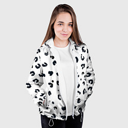 Куртка с капюшоном женская Снежный барсик, цвет: 3D-белый — фото 2