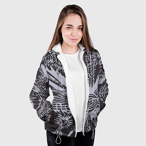 Женская куртка Графическая фантазия абстракт / 3D-Белый – фото 3