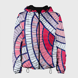 Женская куртка Абстрактная белая-фиолетовая-красная текстура