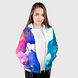 Куртка с капюшоном женская Dreamy Hearts Multicolor, цвет: 3D-белый — фото 2