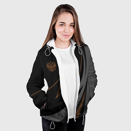 Женская куртка Россия герб / 3D-Белый – фото 3