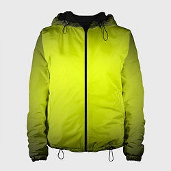 Куртка с капюшоном женская Кислотный желтый с градиентом, цвет: 3D-черный