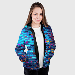 Куртка с капюшоном женская Кирпичные сердца, цвет: 3D-черный — фото 2