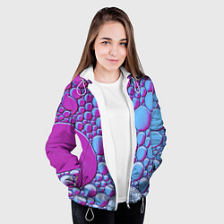 Куртка с капюшоном женская Масляные пузыри, цвет: 3D-белый — фото 2