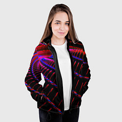 Куртка с капюшоном женская Geometry neon texture, цвет: 3D-черный — фото 2
