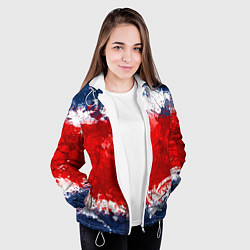 Куртка с капюшоном женская Grunge strips colors, цвет: 3D-белый — фото 2