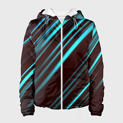 Куртка с капюшоном женская Stripes line neon color, цвет: 3D-белый
