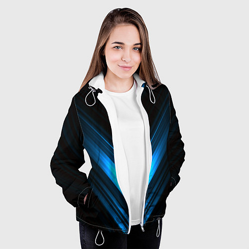 Женская куртка Neon geometry stripes / 3D-Белый – фото 3