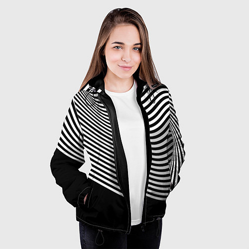 Женская куртка Trendy raster pattern / 3D-Черный – фото 3