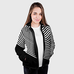 Куртка с капюшоном женская Trendy raster pattern, цвет: 3D-черный — фото 2