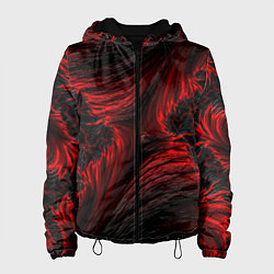 Куртка с капюшоном женская Red vortex pattern, цвет: 3D-черный