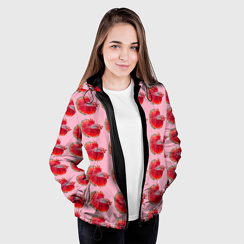 Женская куртка Рыбка петушок / 3D-Черный – фото 3