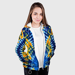 Куртка с капюшоном женская Tie dye стиль хиппи, цвет: 3D-белый — фото 2