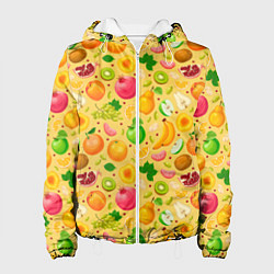 Куртка с капюшоном женская Fruit abundance, цвет: 3D-белый