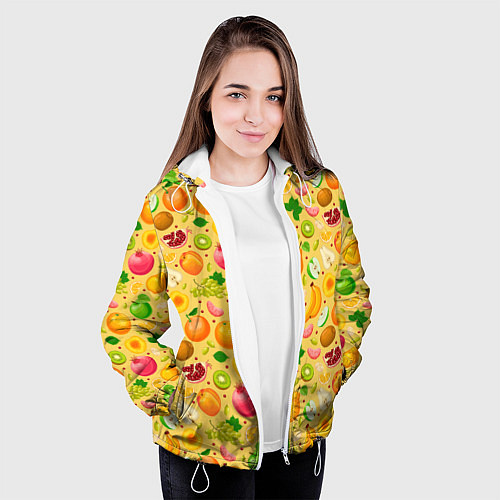 Женская куртка Fruit abundance / 3D-Белый – фото 3