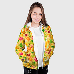Куртка с капюшоном женская Fruit abundance, цвет: 3D-белый — фото 2