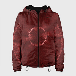 Куртка с капюшоном женская Красный круг тай-дай, цвет: 3D-черный