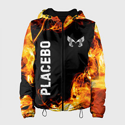 Куртка с капюшоном женская Placebo и пылающий огонь, цвет: 3D-черный