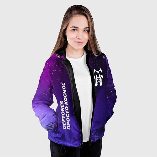 Женская куртка Deftones просто космос / 3D-Черный – фото 3