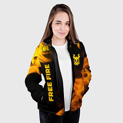 Куртка с капюшоном женская Free Fire - gold gradient: надпись, символ, цвет: 3D-черный — фото 2
