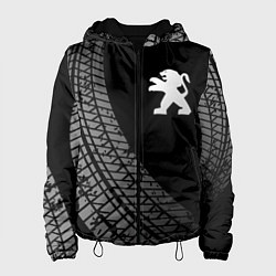 Куртка с капюшоном женская Peugeot tire tracks, цвет: 3D-черный