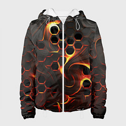 Куртка с капюшоном женская Огненная сетка, цвет: 3D-белый