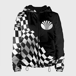 Куртка с капюшоном женская Daewoo racing flag, цвет: 3D-черный