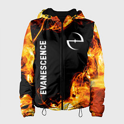Куртка с капюшоном женская Evanescence и пылающий огонь, цвет: 3D-черный