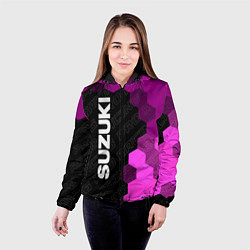 Куртка с капюшоном женская Suzuki pro racing: по-вертикали, цвет: 3D-черный — фото 2