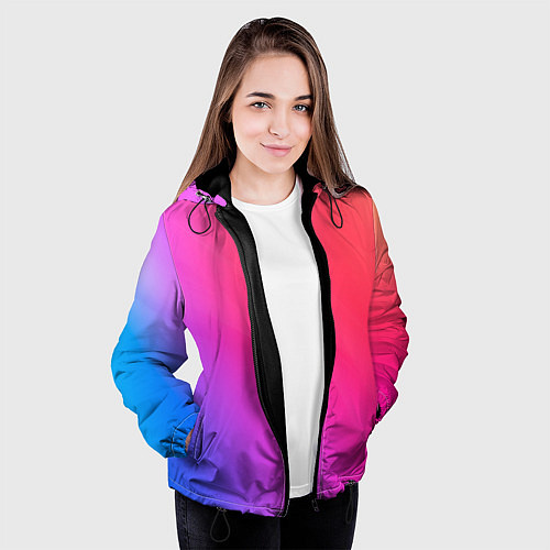 Женская куртка Цветной градиент / 3D-Черный – фото 3