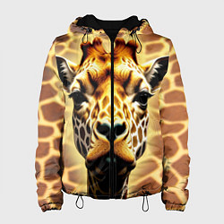 Куртка с капюшоном женская Жирафа, цвет: 3D-черный