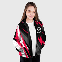 Куртка с капюшоном женская Mazda fast lines, цвет: 3D-черный — фото 2