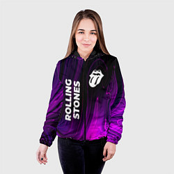 Куртка с капюшоном женская Rolling Stones violet plasma, цвет: 3D-черный — фото 2