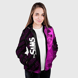 Куртка с капюшоном женская The Sims pro gaming: по-вертикали, цвет: 3D-черный — фото 2