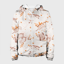 Куртка с капюшоном женская Пляжный паттерн, цвет: 3D-белый