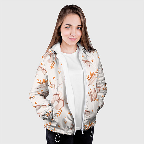 Женская куртка Пляжный паттерн / 3D-Белый – фото 3