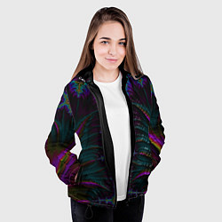 Куртка с капюшоном женская Скелетный фрактал, цвет: 3D-черный — фото 2