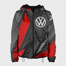 Куртка с капюшоном женская Volkswagen sports racing, цвет: 3D-черный
