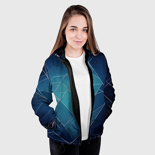 Женская куртка Геометрическая бесконечность / 3D-Черный – фото 3