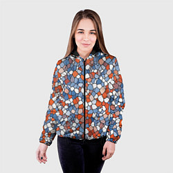 Куртка с капюшоном женская Красочная мозаика, цвет: 3D-черный — фото 2