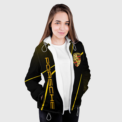 Женская куртка Porsche - Gold line / 3D-Белый – фото 3