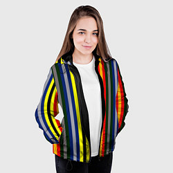 Куртка с капюшоном женская Полосы школа чародейства и волшебства, цвет: 3D-черный — фото 2