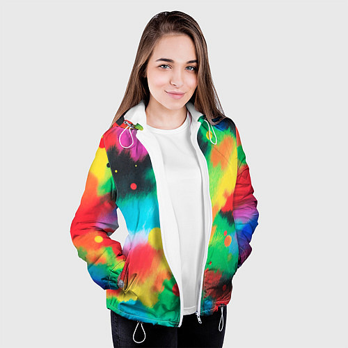 Женская куртка Абстракция Карандашом / 3D-Белый – фото 3