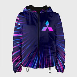 Куртка с капюшоном женская Mitsubishi neon speed lines, цвет: 3D-черный