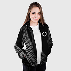 Куртка с капюшоном женская SsangYong tire tracks, цвет: 3D-черный — фото 2