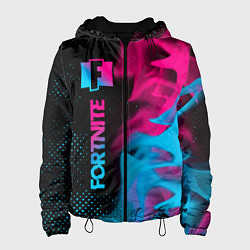 Куртка с капюшоном женская Fortnite - neon gradient: по-вертикали, цвет: 3D-черный